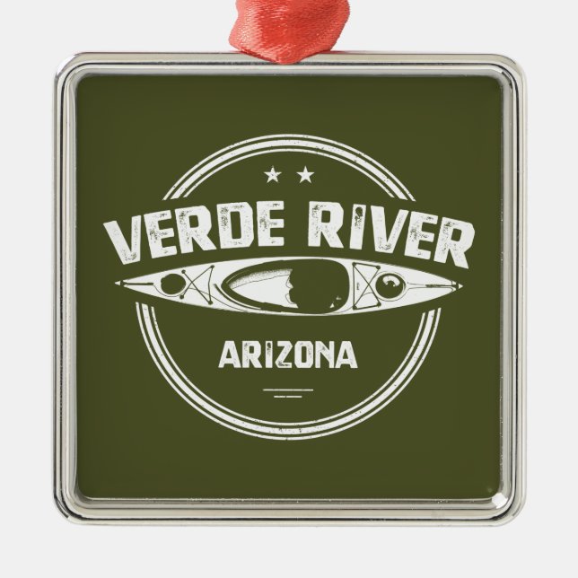 Verde River Arizona Kayaking Metal Ornament (Front)