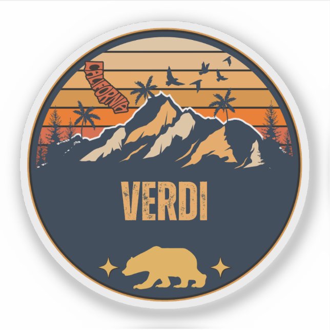 Verdi, California Sticker (Front)