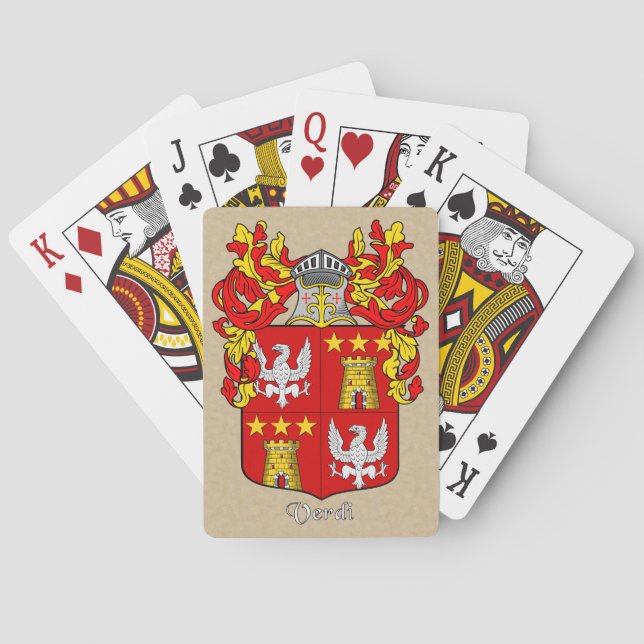 Verdi Heraldic Shield and Mantle Poker Cards (Back)