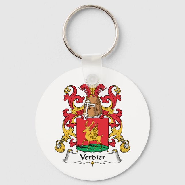 Verdier Family Crest Keychain (Front)