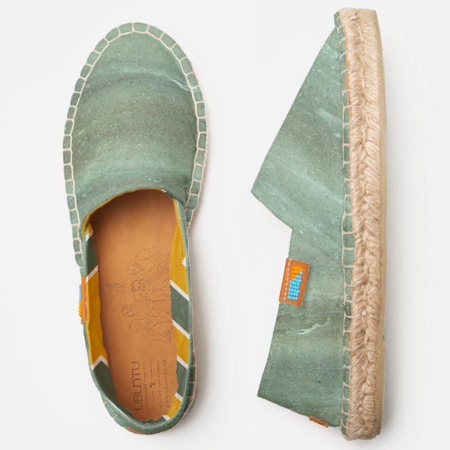 Verdigris Bronze Espadrilles (Side)