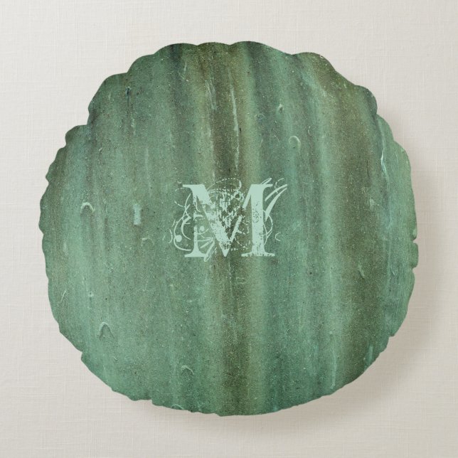 Verdigris Bronze Round Pillow (Front)
