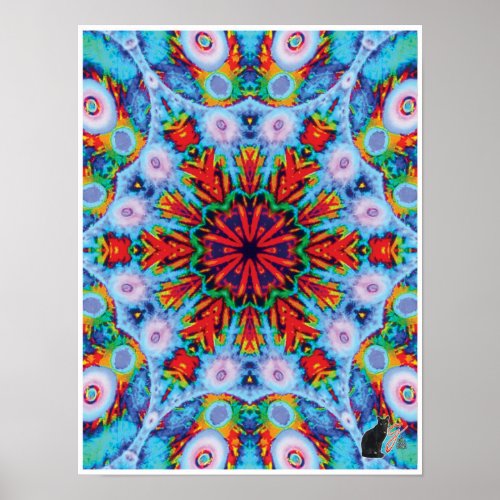 Verdigris Kinetic Collage Kaleidoscope Poster