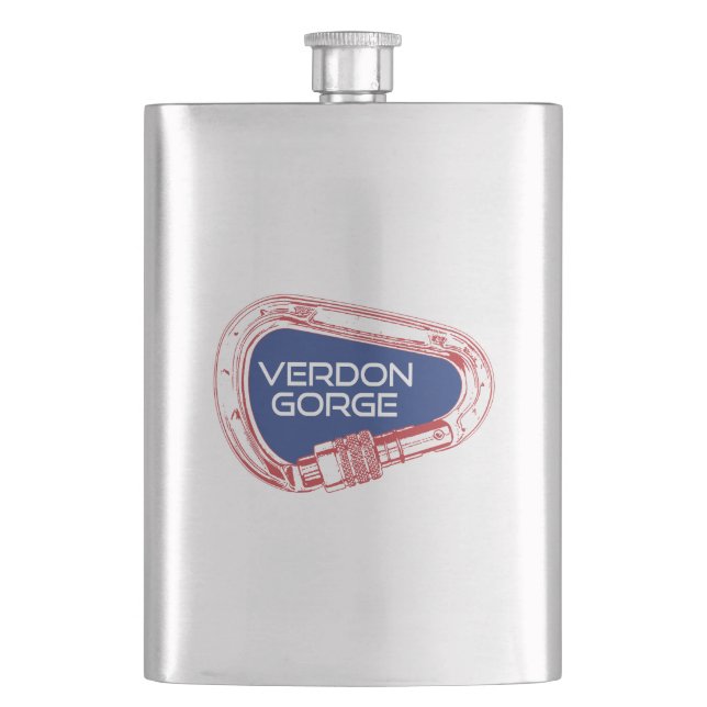 Verdon Gorge France Rock Climbing Carabiner Flask (Front)
