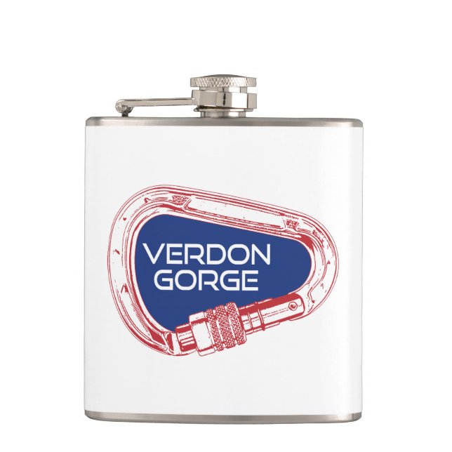 Verdon Gorge France Rock Climbing Carabiner Flask (Front)