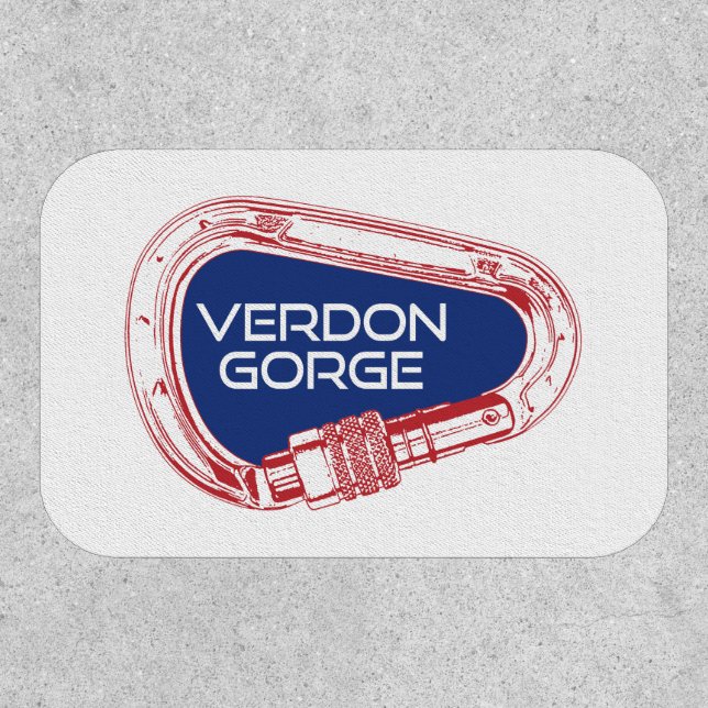 Verdon Gorge France Rock Climbing Carabiner Patch (Front)