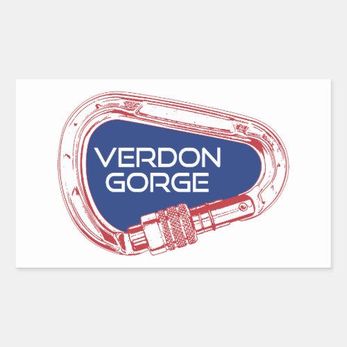 Verdon Gorge France Rock Climbing Carabiner Rectangular Sticker