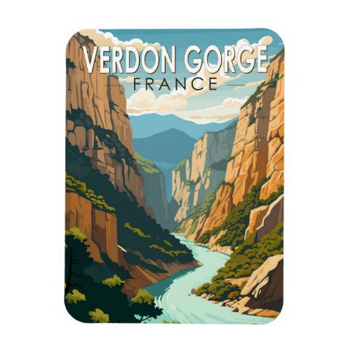 Verdon Gorge France Travel Art Vintage Magnet