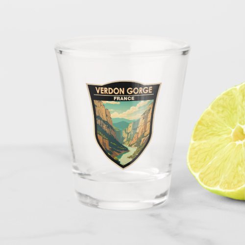 Verdon Gorge France Travel Art Vintage Shot Glass