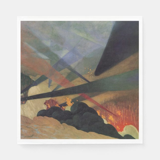 Verdun (World War One Battle Scene) (by Vallotton) Napkins (Front)