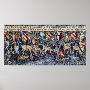 Verdure with Deer and Shields, William Morris Poster