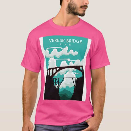 Veresk Bridge Iran travel poster T_Shirt
