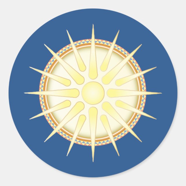 Vergina Sun Classic Glossy Round Sticker (Front)