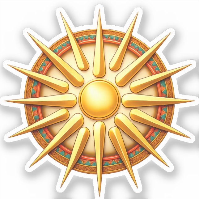 Vergina Sun Emblem – Ancient Macedonian Symbol Sticker (Front)