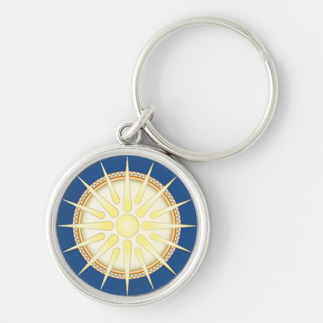 Vergina Sun Premium Round Keychain (Front)