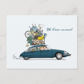 Verhuiskaart Citroen Snoek blauw Postcard