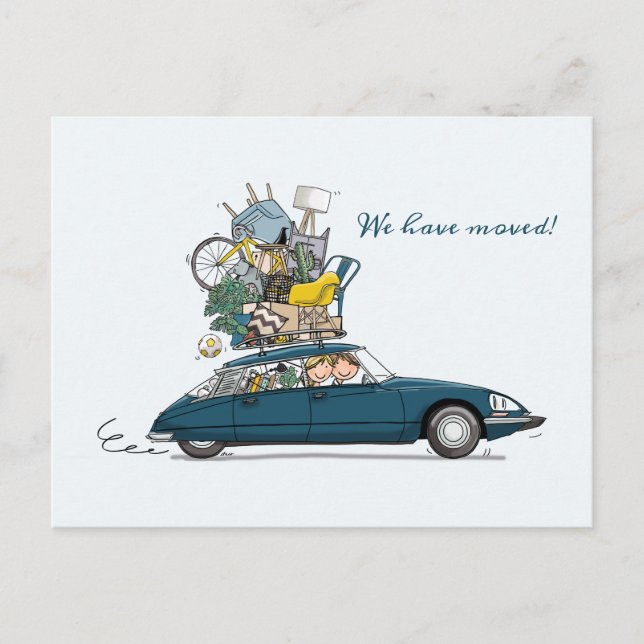 Verhuiskaart Citroen Snoek blauw Postcard (Front)
