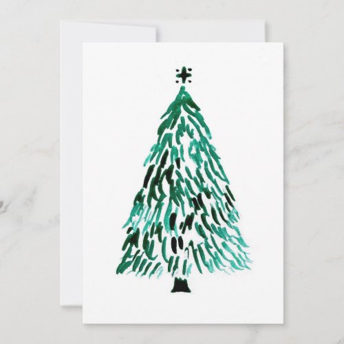 Veridian Minimalist Christmas Tree Holiday Card