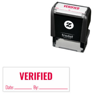 VERIFIED By and Date Line Business Text Template Self-inking Stamp