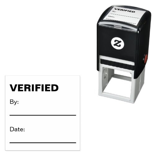 Verified By Date with Lines for Writing On Self-inking Stamp