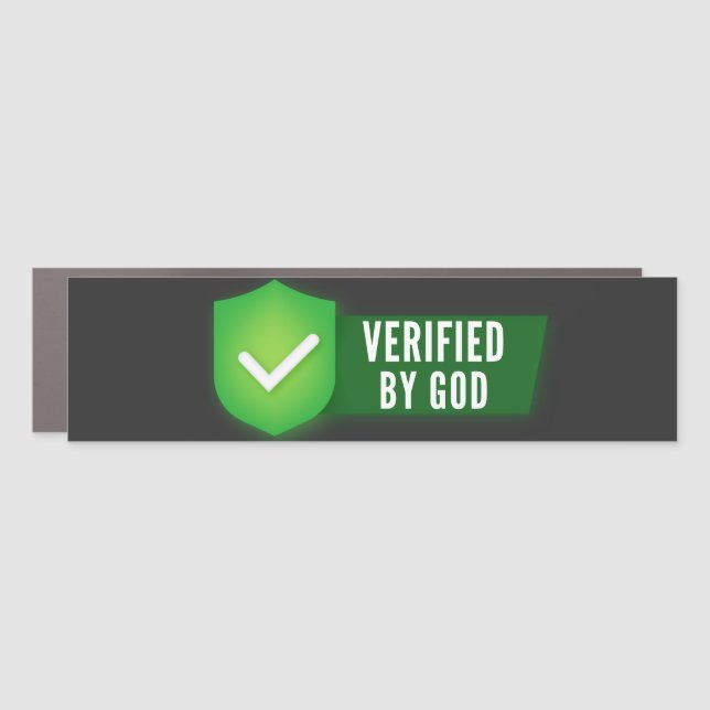  Verified By God Christian Faith Believer Funny  Car Magnet (Front)