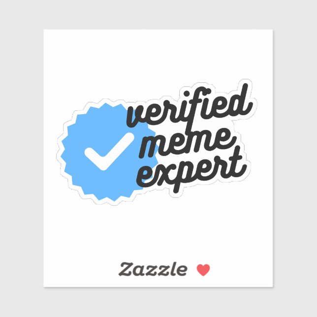 Verified Meme Expert Quote with Blue logo Sticker (Sheet)