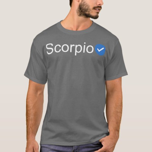 Verified Scorpio White Text T_Shirt