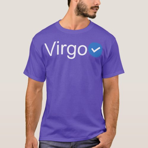 Verified Virgo White Text T_Shirt