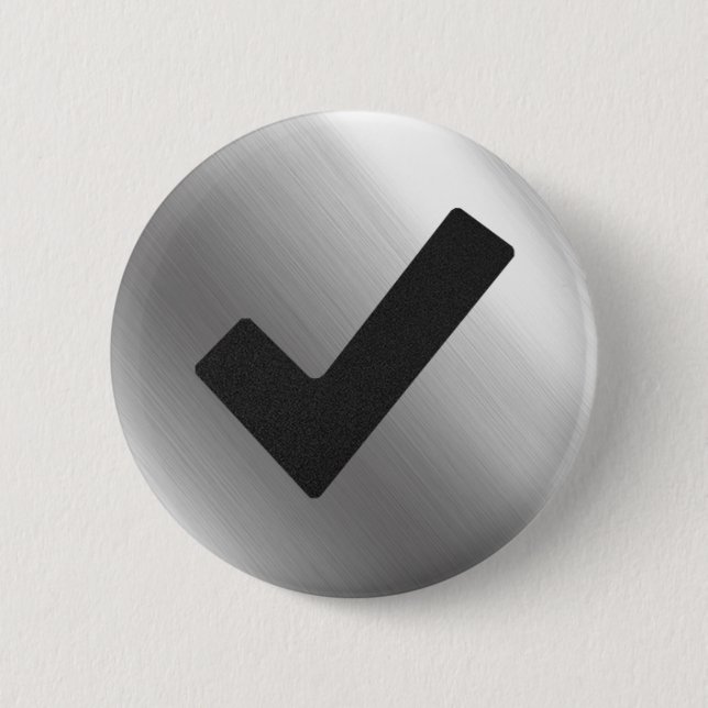 Verify Silver Stainless Steel Metal Button (Front)