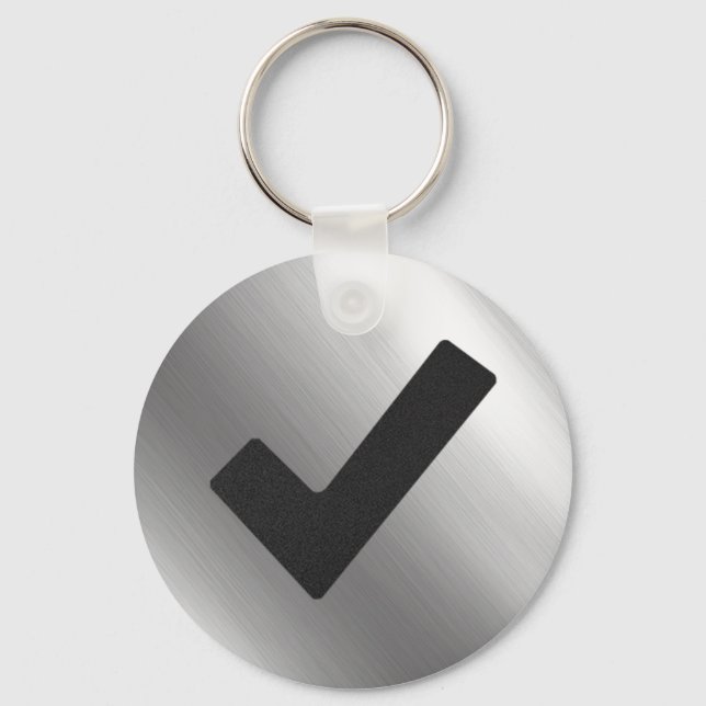 Verify Silver Stainless Steel Metal Keychain (Front)