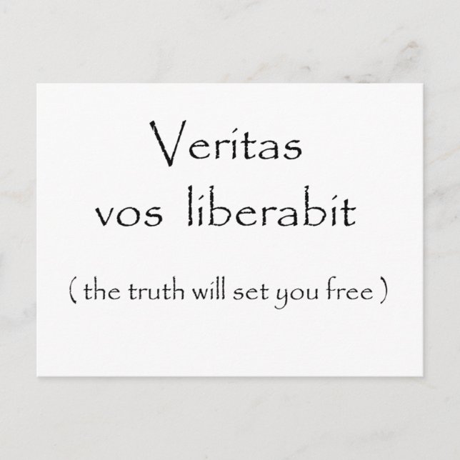 Veritas vos liberabit-postcards postcard (Front)