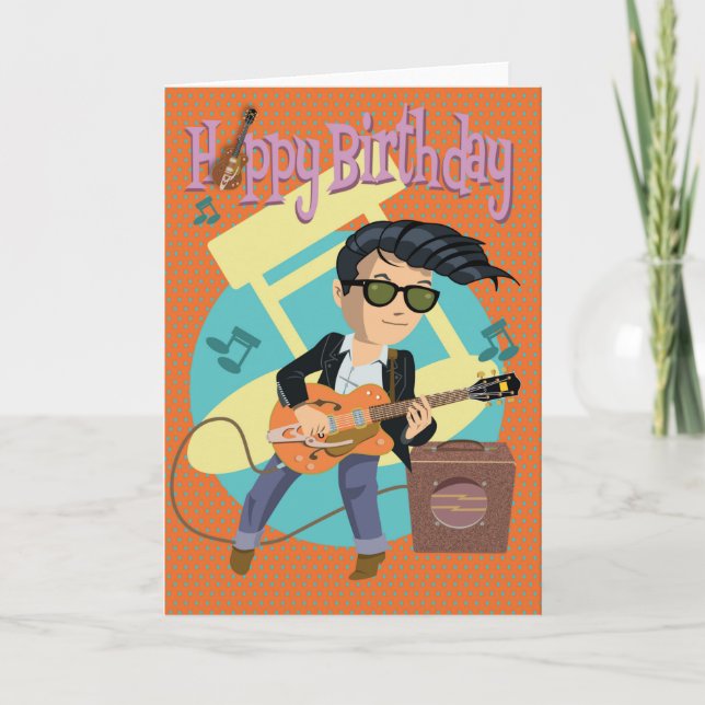 Verjaardagskaart 50ties rock & roll card (Front)