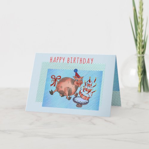 verjaardagskaart varken card