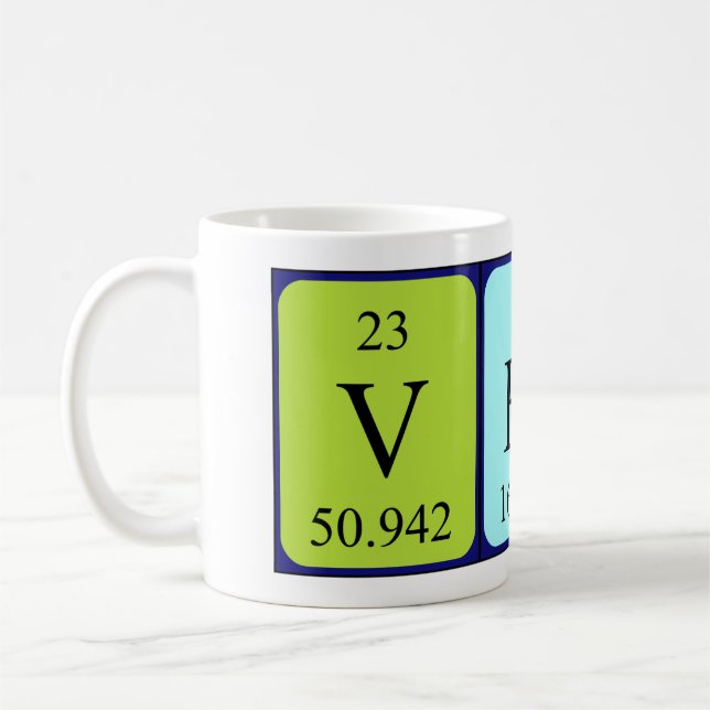 Verla periodic table name mug (Left)