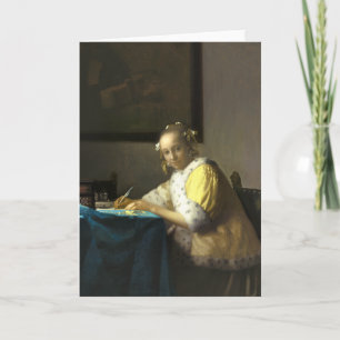 Vermeer A Lady Writing a Letter Thank You Card