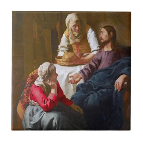 Vermeer _ Christ in the House of Martha and Mary Ceramic Tile
