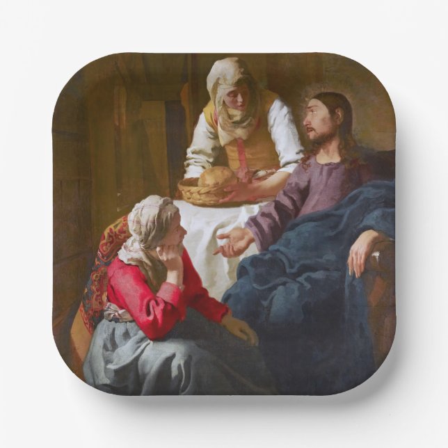 Vermeer - Christ in the House of Martha and Mary Paper Plates (Front)