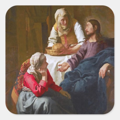 Vermeer _ Christ in the House of Martha and Mary Square Sticker
