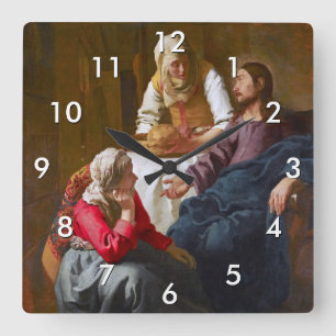 Vermeer - Christ in the House of Martha and Mary Square Wall Clock