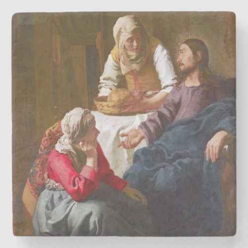 Vermeer _ Christ in the House of Martha and Mary Stone Coaster