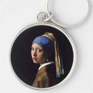 Vermeer Girl Pearl Earring Masterpiece Painting Keychain
