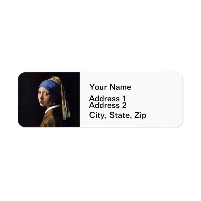 Vermeer Girl Pearl Earring Masterpiece Painting Label (Front)