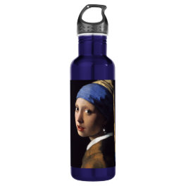 Vermeer Girl Pearl Earring Masterpiece Painting Stainless Steel Water Bottle