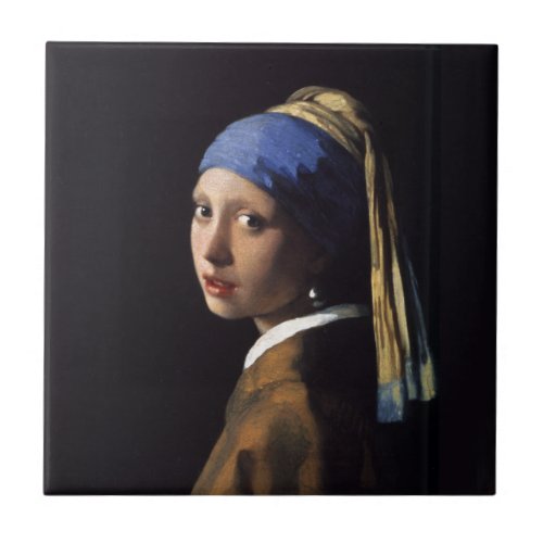 Vermeer Girl Pearl Earring Masterpiece Painting Tile