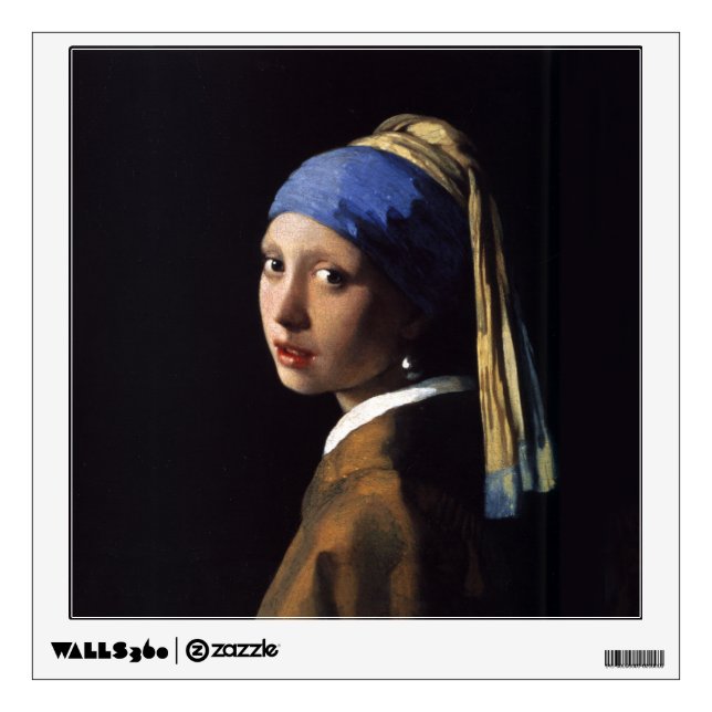 Vermeer Girl Pearl Earring Masterpiece Painting Wall Sticker (Front)