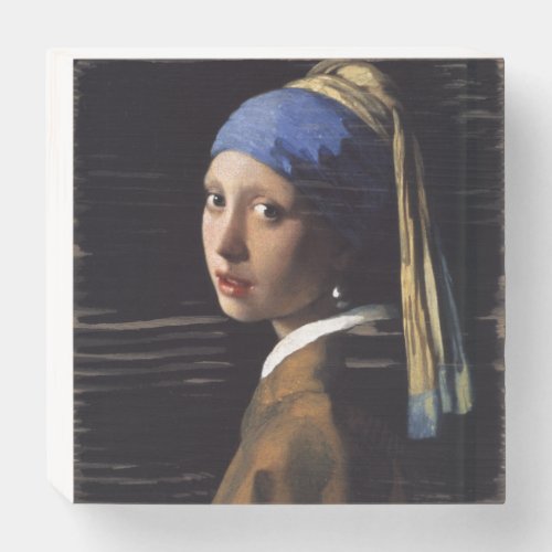 Vermeer Girl Pearl Earring Masterpiece Painting Wooden Box Sign
