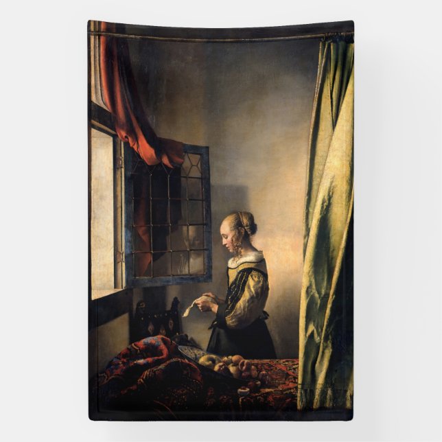 Vermeer - Girl Reading a Letter at an Open Window Banner (Vertical)