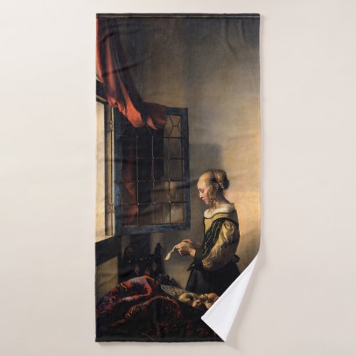 Vermeer _ Girl Reading a Letter at an Open Window Bath Towel Set