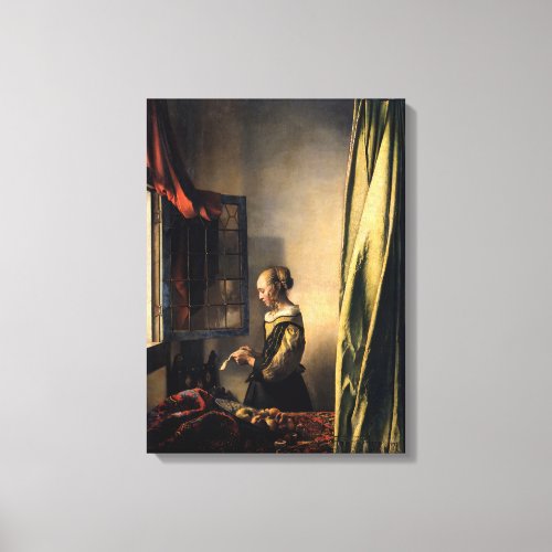 Vermeer _ Girl Reading a Letter at an Open Window Canvas Print