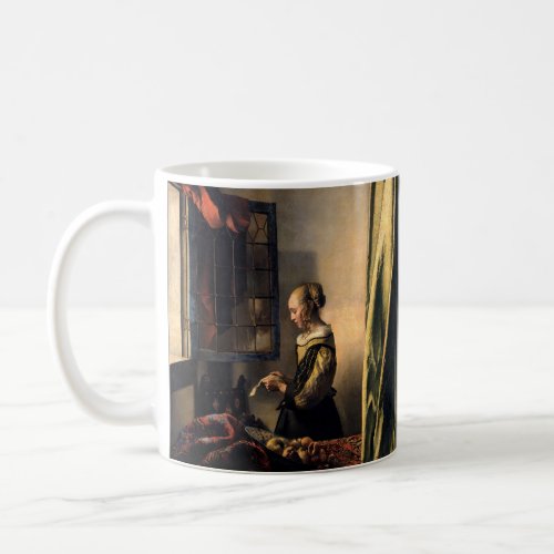 Vermeer _ Girl Reading a Letter at an Open Window Coffee Mug